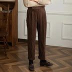 Corduroy Bottoms with Adjustable Pleated Trousers and Classic Fit - Image 7