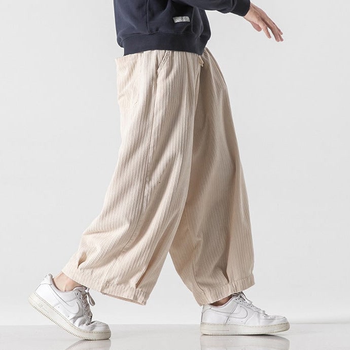 Corduroy Bottoms with Baggy Wide Leg and Cuffed Hem - Image 10
