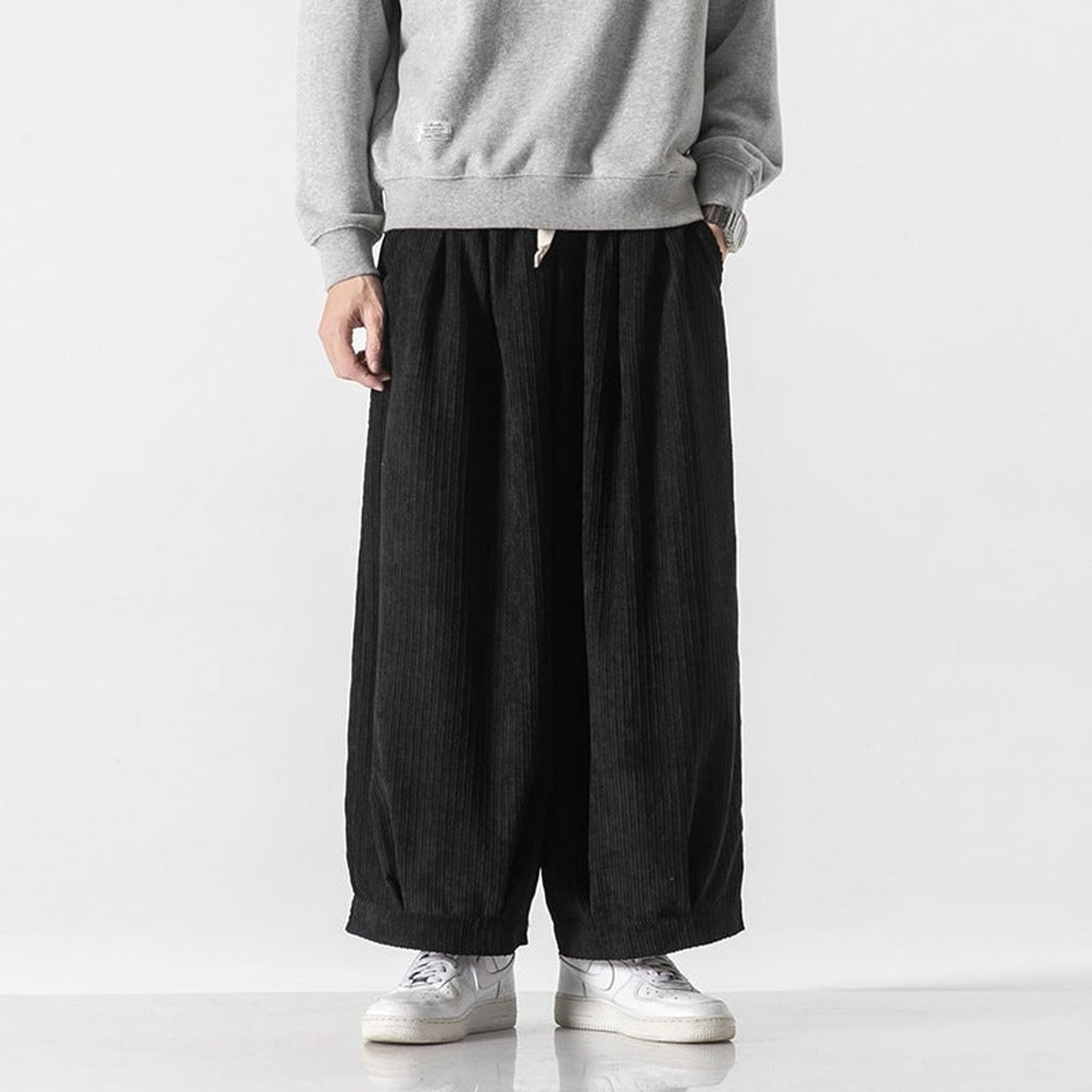 Corduroy Bottoms with Baggy Wide Leg and Cuffed Hem - Image 13