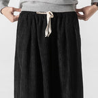Corduroy Bottoms with Baggy Wide Leg and Cuffed Hem - Image 15