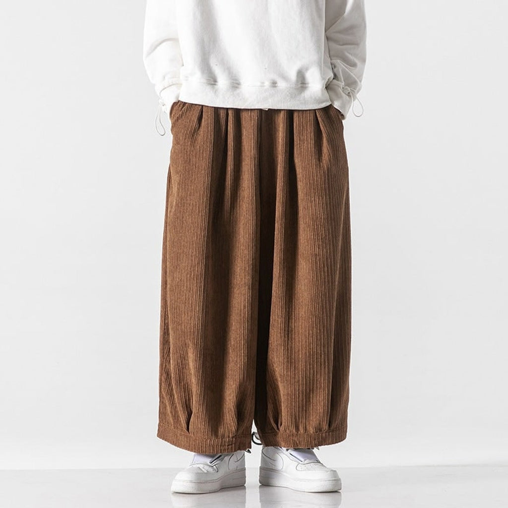 Corduroy Bottoms with Baggy Wide Leg and Cuffed Hem - Image 5