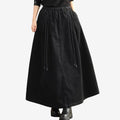 Corduroy Bottoms with Elastic Waist Skirt and Relaxed Fit - Image 2