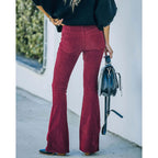 Corduroy Bottoms with Flared Silhouette and Wash - Image 2
