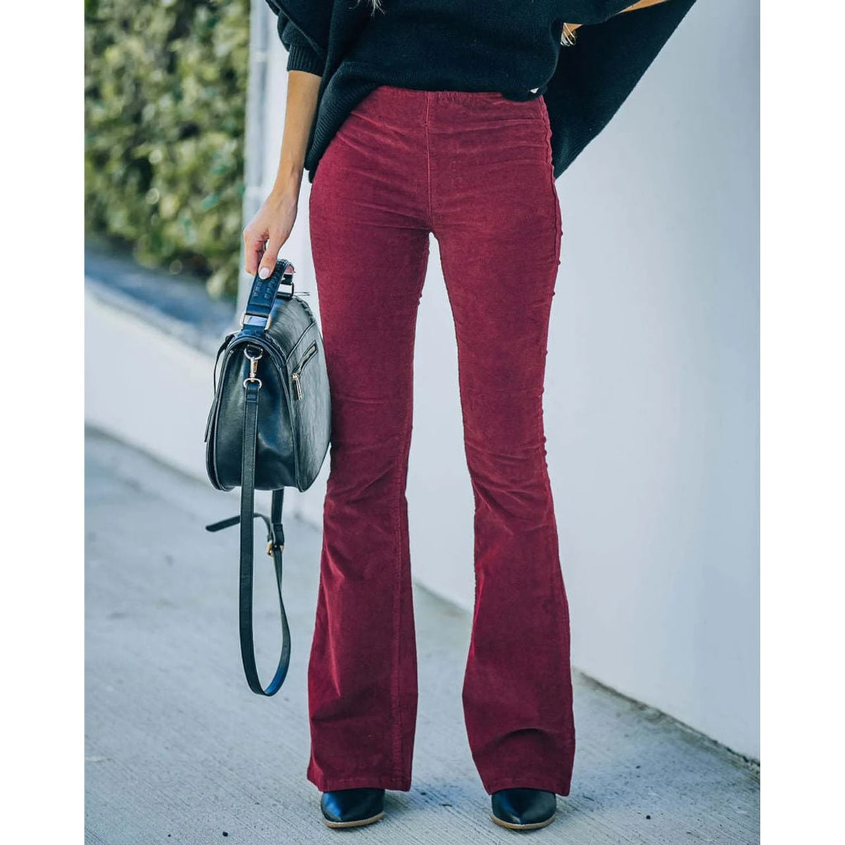 Corduroy Bottoms with Flared Silhouette and Wash - Image 5