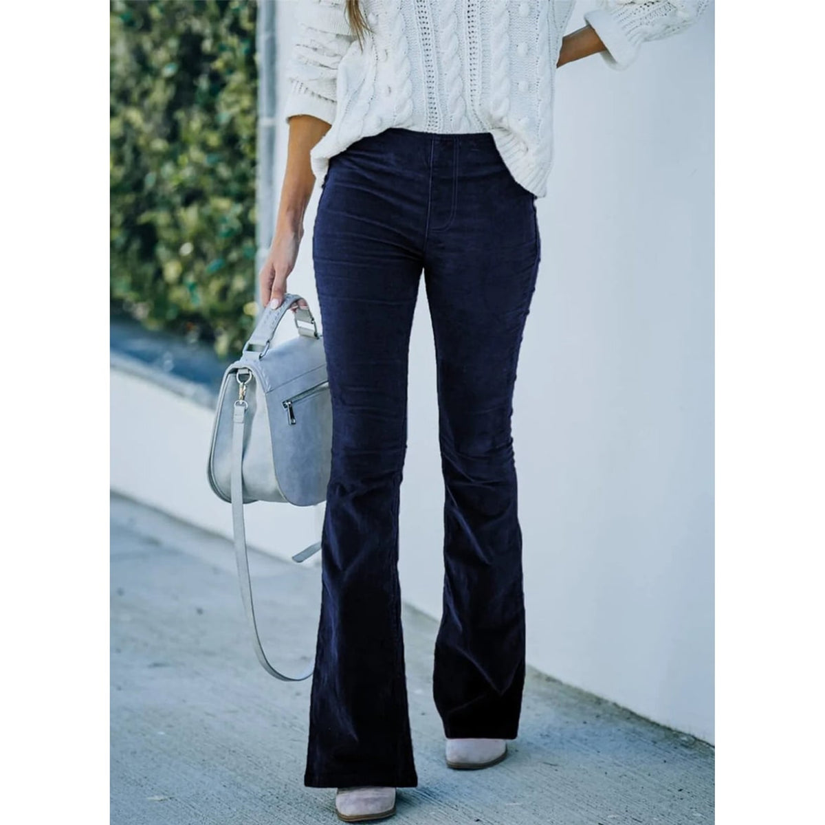 Corduroy Bottoms with Flared Silhouette and Wash - Image 6