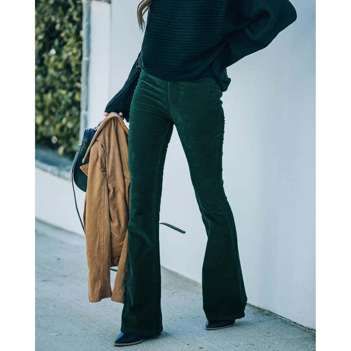 Corduroy Bottoms with Flared Silhouette and Wash - Image 7