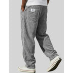 Corduroy Bottoms with Loose Fit Trousers and Back-Pocket Label - Image 2