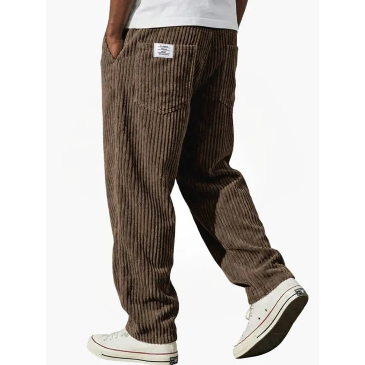 Corduroy Bottoms with Loose Fit Trousers and Back-Pocket Label - Image 10