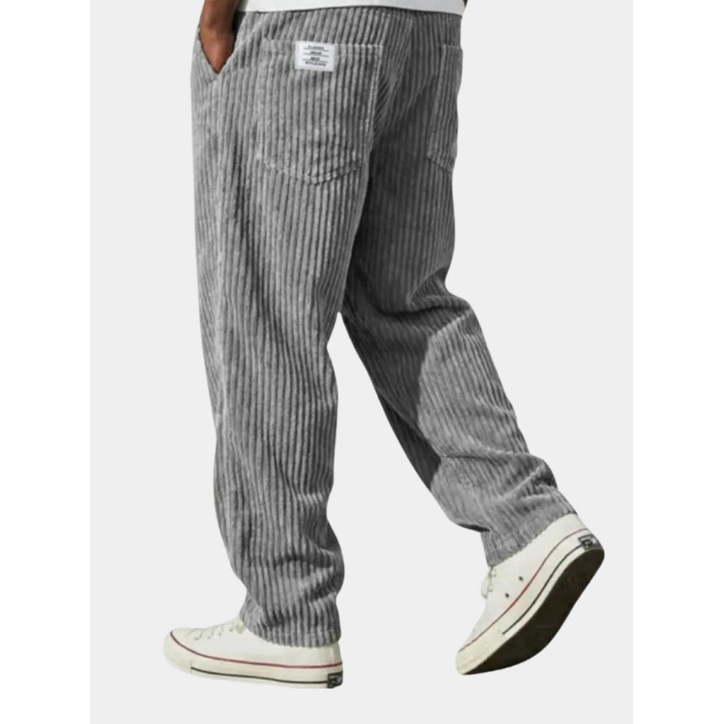 Corduroy Bottoms with Loose Fit Trousers and Back-Pocket Label - Image 1