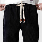 Corduroy Bottoms with Relaxed Fit Joggers and Cuffed Ankles - Image 7