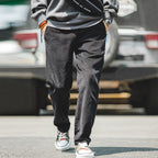 Corduroy Bottoms with Relaxed Straight Fit and Stacked Waistband - Image 11