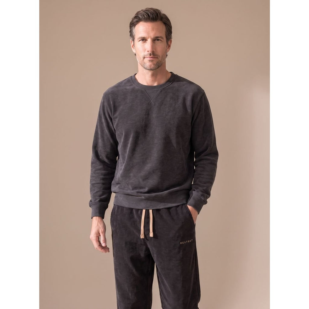 Corduroy Bottoms with Relaxed Straight-Leg Trousers and Drawstring - Image 2