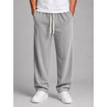 Corduroy Bottoms with Relaxed Wide-Leg Fit and Drawstring - Image 1