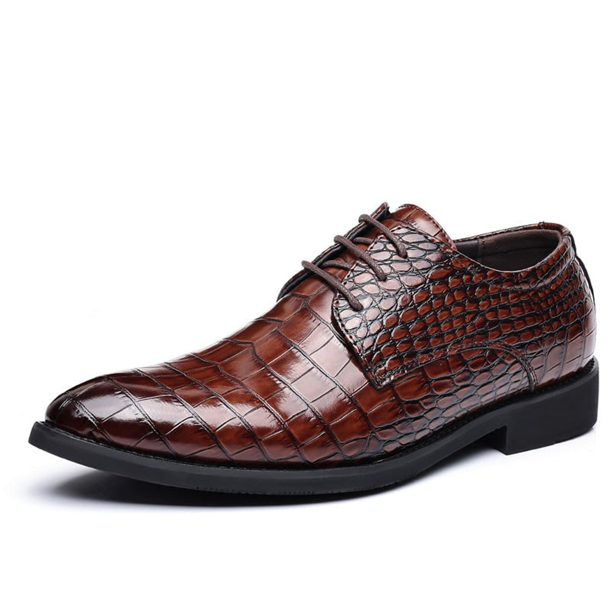 Croc Shoes with Adjustable Derby Lace-Up and Leather - Image 3