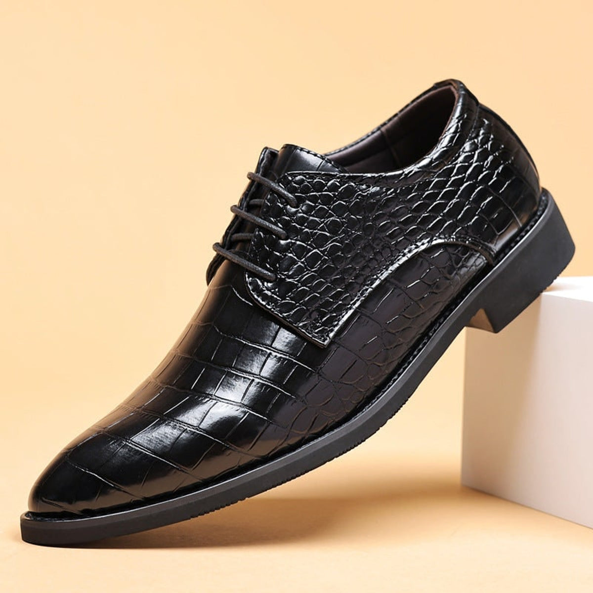 Croc Shoes with Adjustable Derby Lace-Up and Leather - Image 5