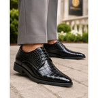 Croc Shoes with Adjustable Derby Lace-Up and Leather - Image 6