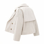 Trench Coat Short Double Breasted Light Beige - angle