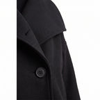 Double-Breasted Cropped Coat With Wide Lapel - detail