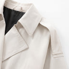 Trench Coat Short Double Breasted Light Beige - detail