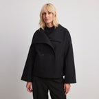 Double-Breasted Cropped Coat With Wide Lapel - hero