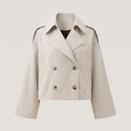 Trench Coat Short Double Breasted Light Beige - hero