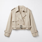 Trench Coat Short Belted Jacket Beige - studio