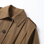 Cropped Trench Coat With Dropped Shoulders - detail