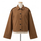Cropped Trench Coat With Dropped Shoulders - studio