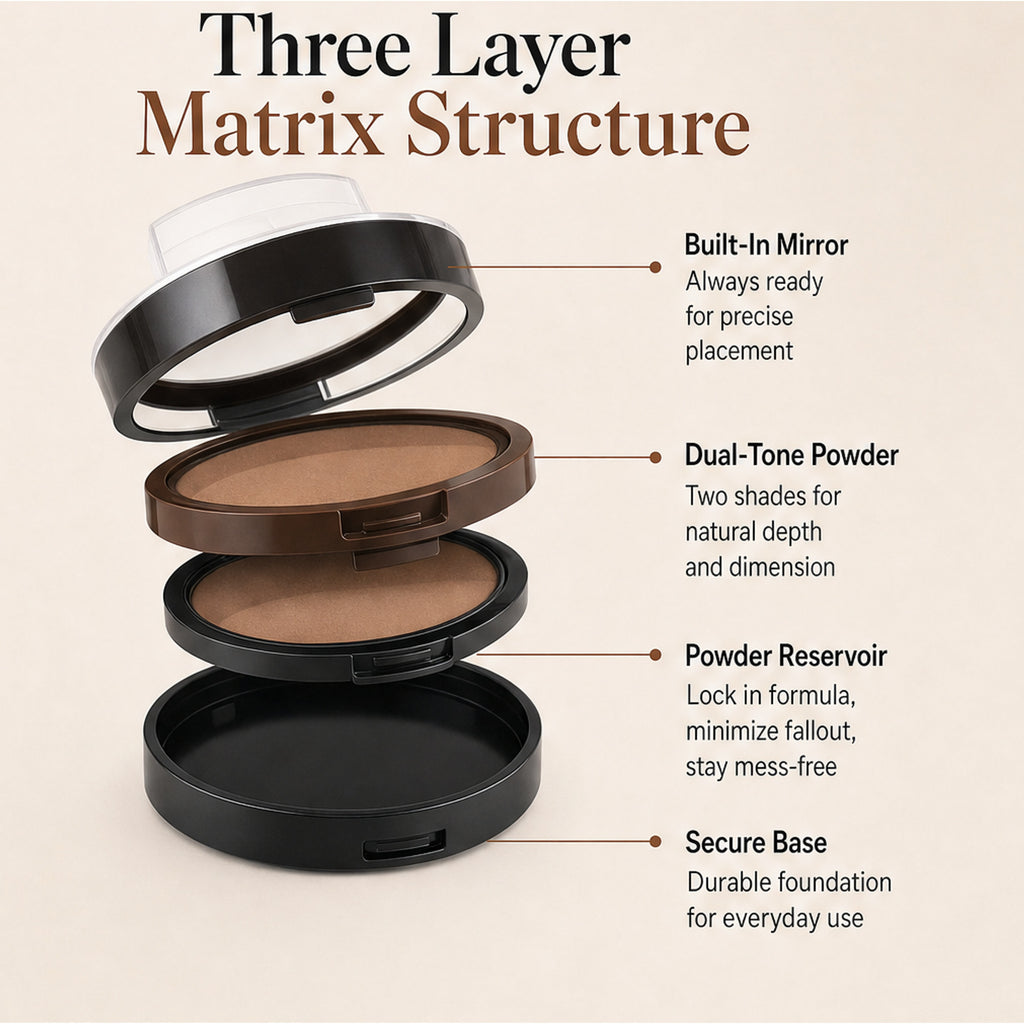 Curryn Two-Tone Waterproof Eyebrow Powder Stamp - Image 11