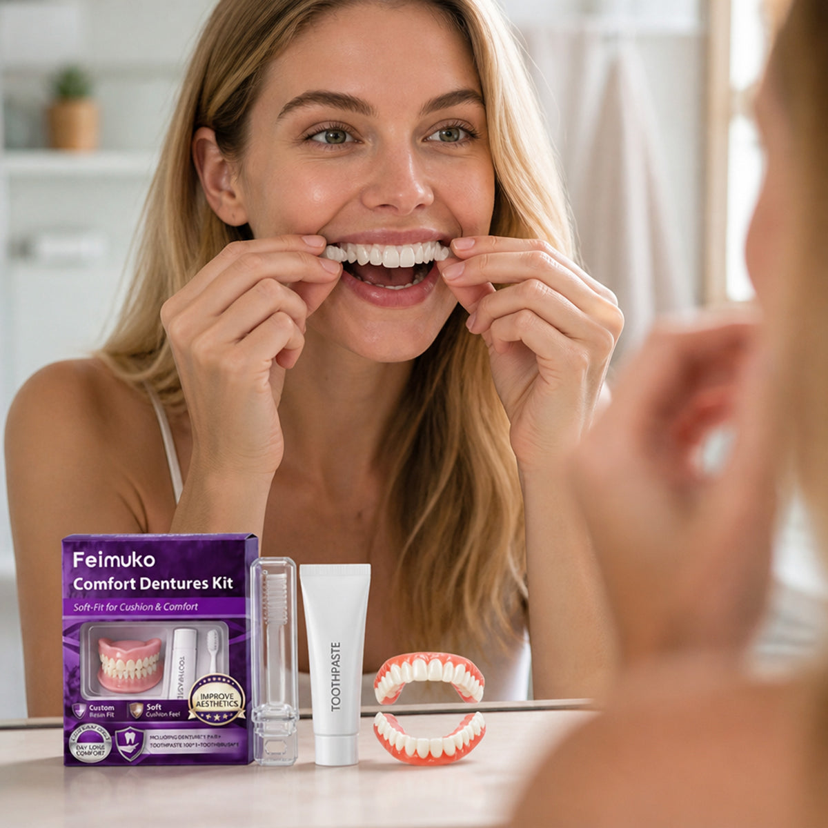 Custom-Moldable Comfort-Fit Snap On Veneers Kit For A Natural Smile - Image 3