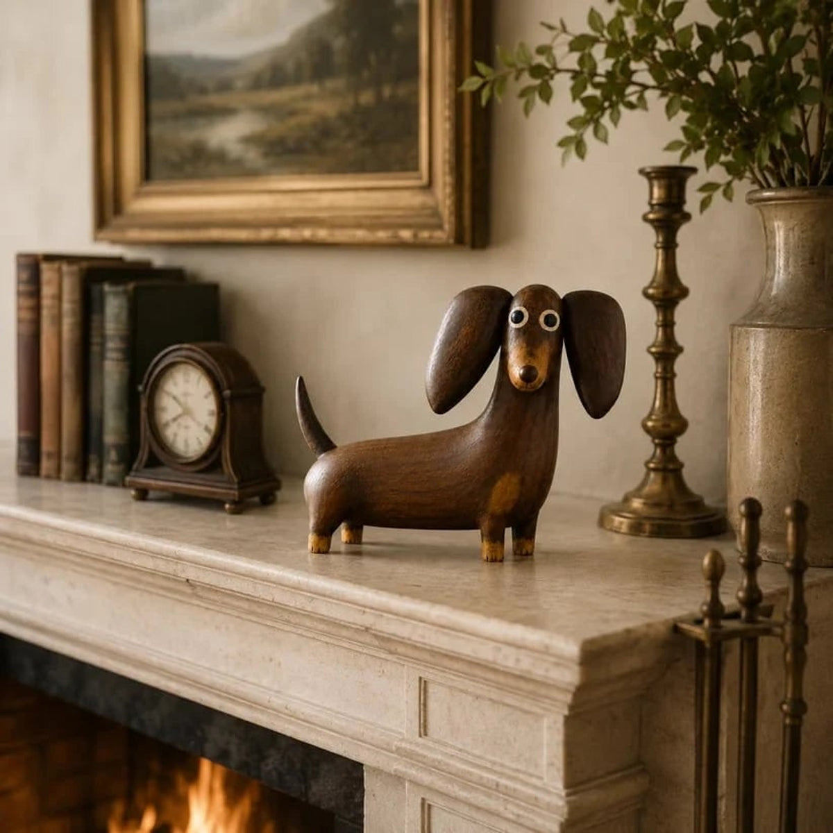 Dachshund Sculpture With Matte Wood-Like Resin Finish - Image 8
