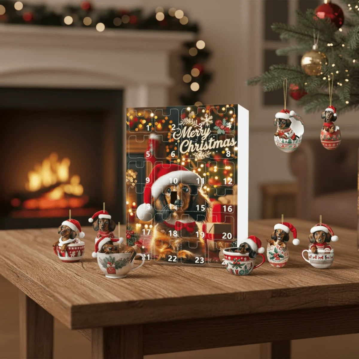 Dachshund-Themed Christmas Dog Advent Calendar With 24 Acrylic Toy Surprises - Image 2