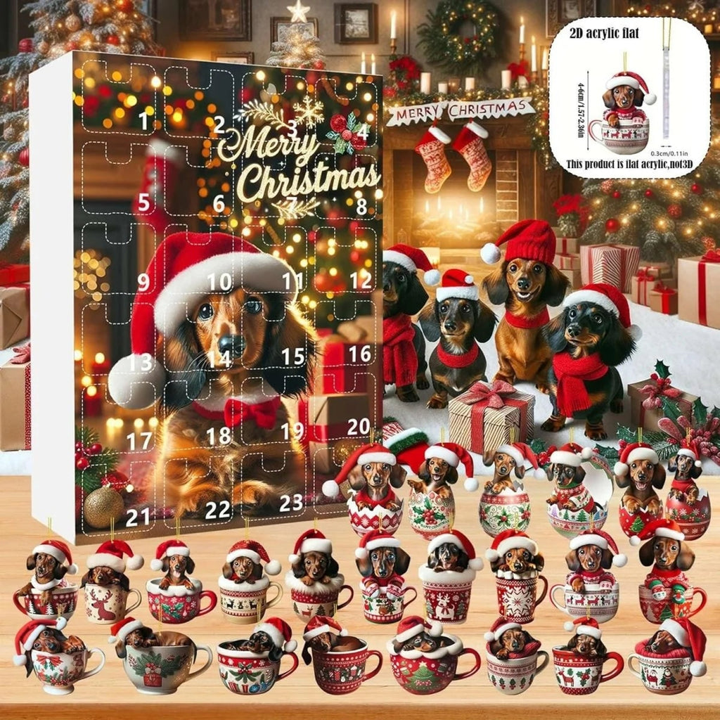 Dachshund-Themed Christmas Dog Advent Calendar With 24 Acrylic Toy Surprises - Image 5