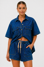 NOVA | Women’s Denim Co-Ord Set | Oversized Shirt & Shorts Outfit