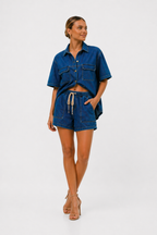 NOVA | Women’s Denim Co-Ord Set | Oversized Shirt & Shorts Outfit