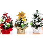 Decorated Mini Christmas Tree Set Of Three Artificial Fir Trees With Berries And Baubles - Image 6