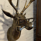 Deer Rustic Textured Antler Wall Piece Decorative Animal Head Sculpture - Image 2