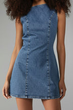 NOVA | Women’s Denim Mini Dress – Sleeveless Bodycon Denim Dress