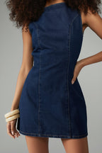 NOVA | Women’s Denim Mini Dress – Sleeveless Bodycon Denim Dress