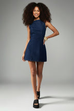 NOVA | Women’s Denim Mini Dress – Sleeveless Bodycon Denim Dress