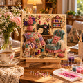 Diamond Painting Kit With Pearls And Special-Shaped Gems Vintage Sewing Scene - Image 1