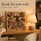 Diamond Painting Kit With Pearls And Special-Shaped Gems Vintage Sewing Scene - Image 9