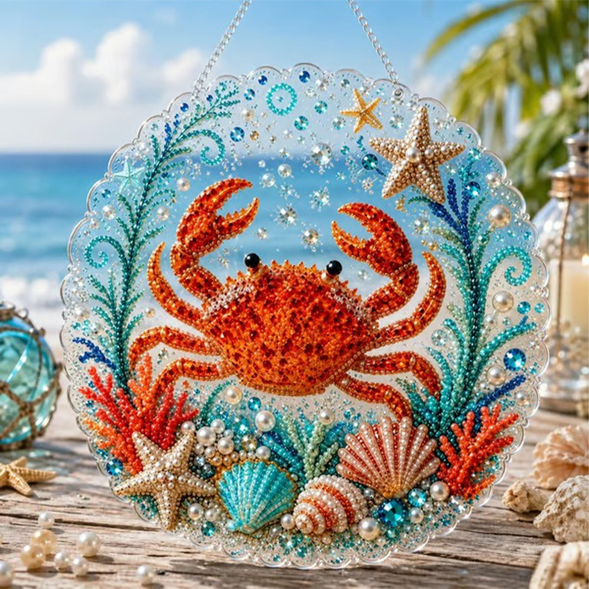 Diy Ocean Pearl Art Kit With Layered Bead And Gem Design - Image 15
