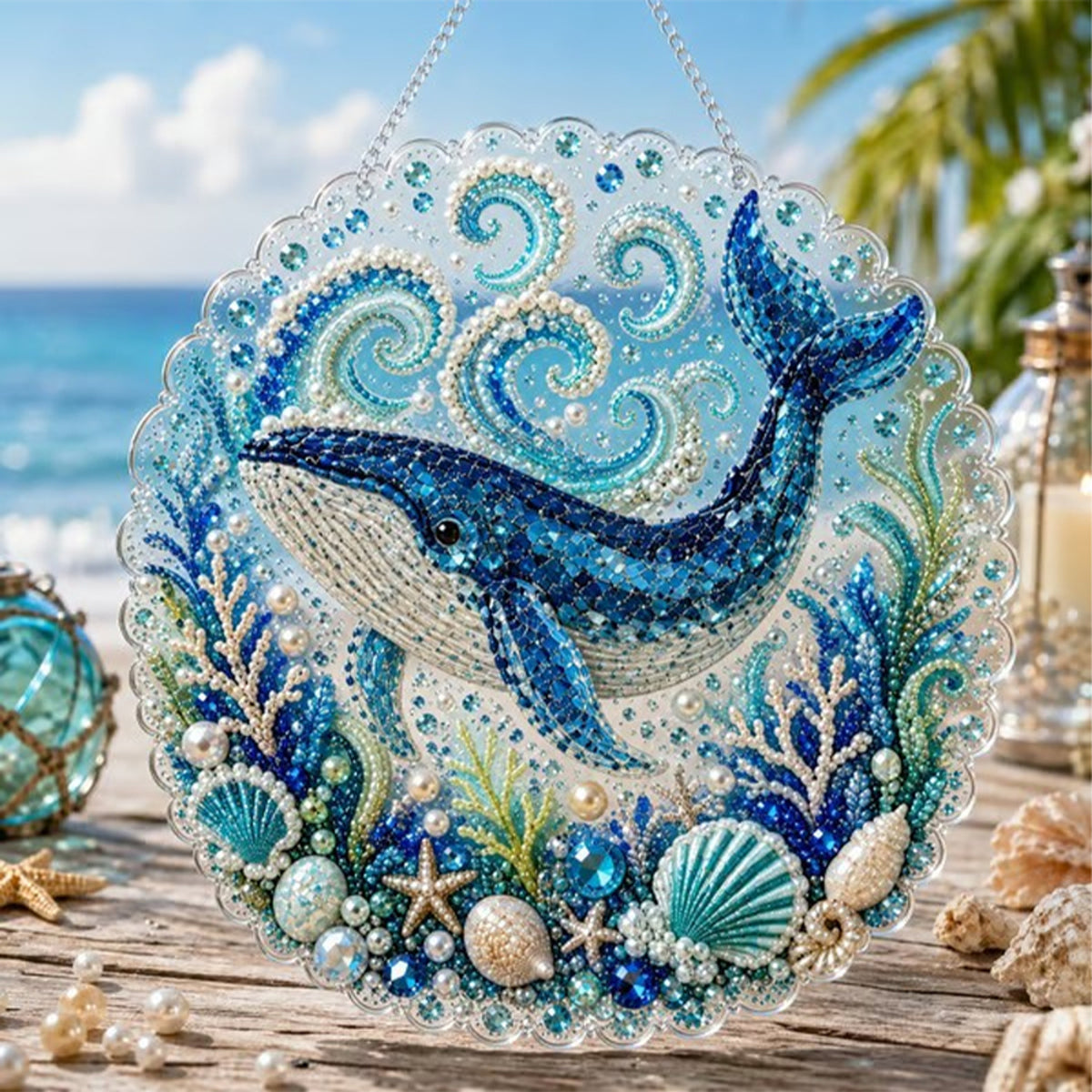 Diy Ocean Pearl Art Kit With Layered Bead And Gem Design - Image 18