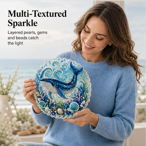 Diy Ocean Pearl Art Kit With Layered Bead And Gem Design - Image 8