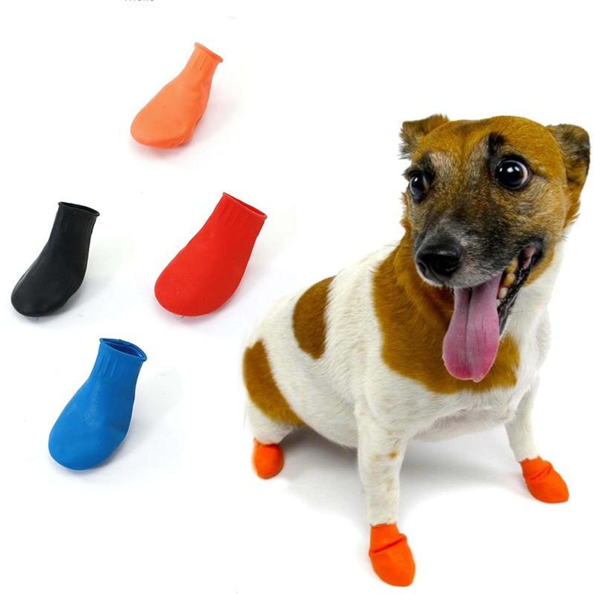 Dog Boots Paw Protection Slip-On Booties Rubber - Image 1