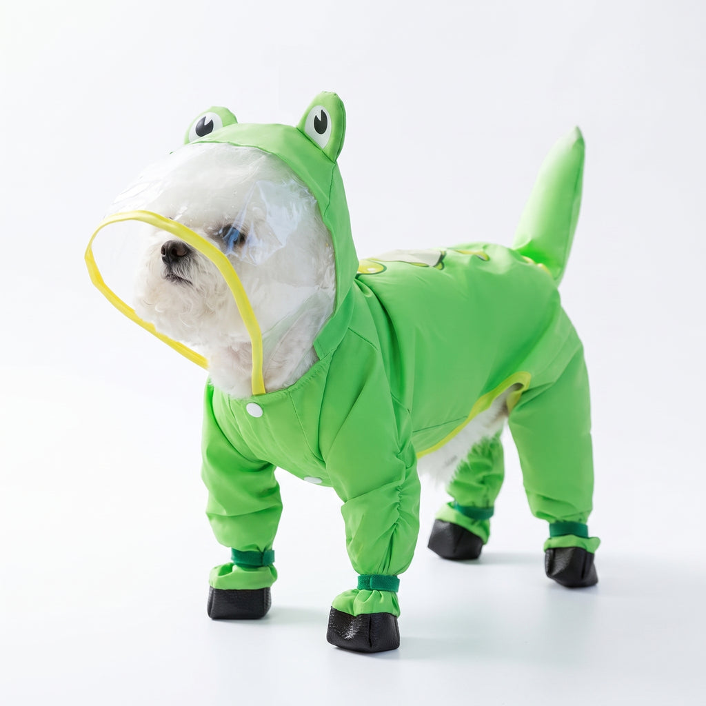Dog Raincoat Waterproof Full-Body Suit With Hood - studio