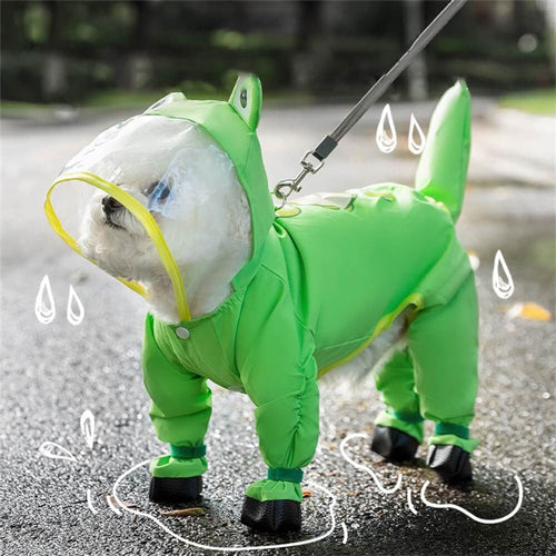 Dog Raincoat Waterproof Full-Body Suit With Hood - Image 1