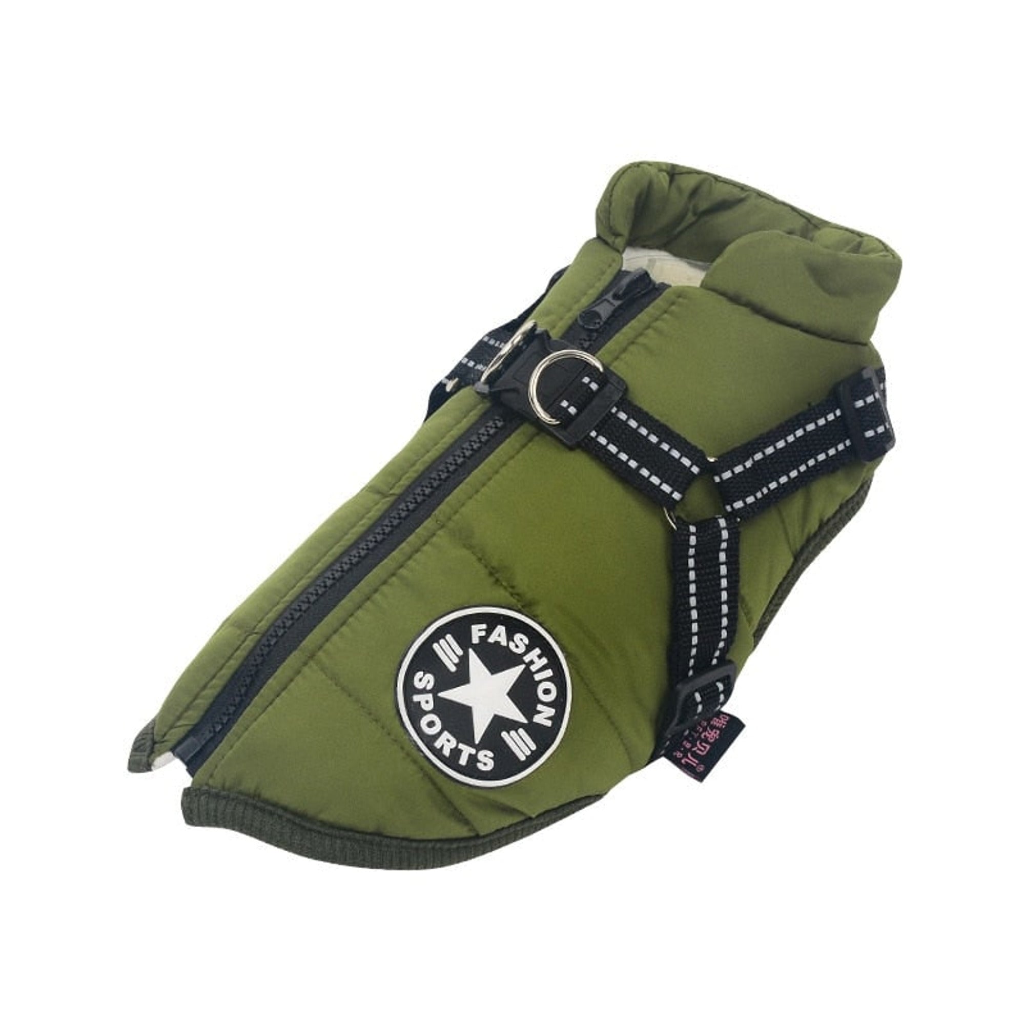 Dog Winter Coat Adjustable Puffer Vest Zip-Front - Image 3
