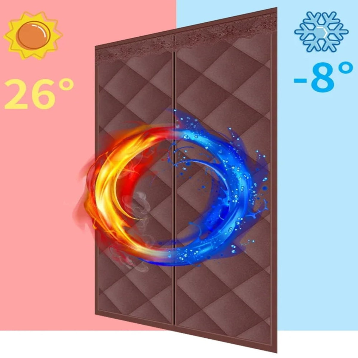 Door Curtain Thermal Insulated Draft Blocker With Magnetic Strip For Türvorhang Isolierung - Image 6
